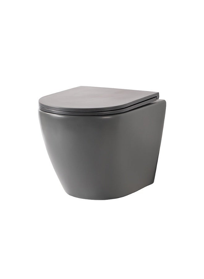 PURE Wall Hung Toilet, Grey Matt, Built-In Concealed Design, Rimless Ceramic, Space Saving Floating WC - Image 3